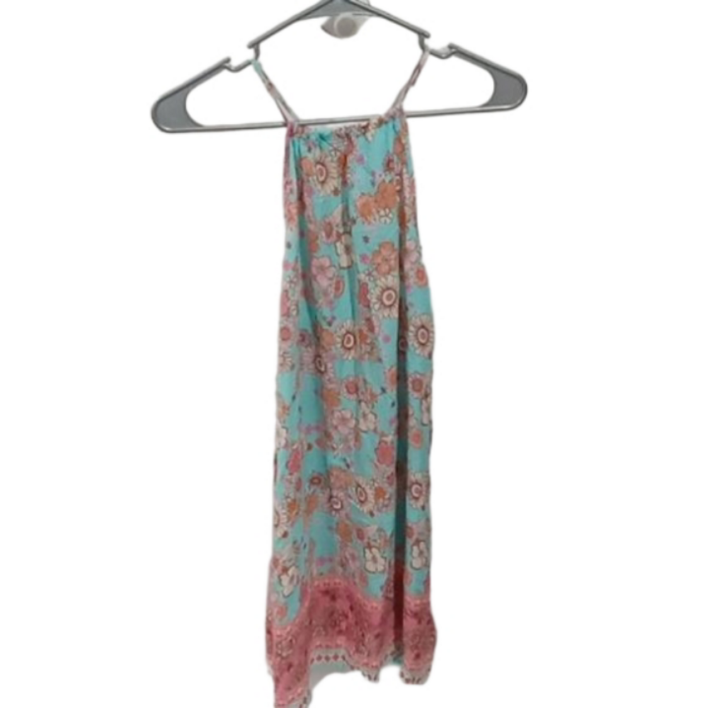 (66)  CUPSHE CUTE HALTER STYLE DRESS / TUNIC OR SLEEP WARE FLORAL SIZE MEDIUM